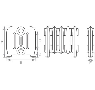 duchess 4 column radiator measurements