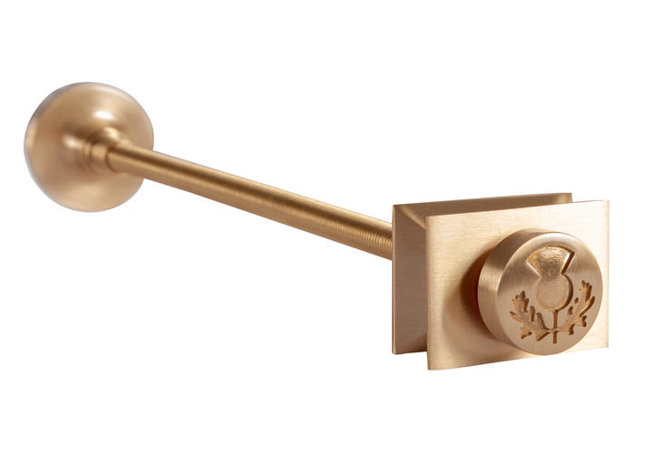 Thistle Wall Stay Brushed Brass 300 Range