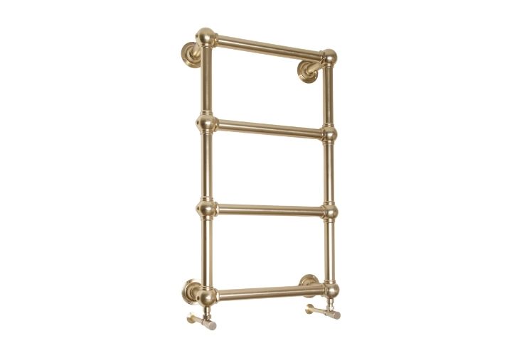 Colossus Brushed Brass Wall Mounted Towel Rail - 1000mm x 600mm