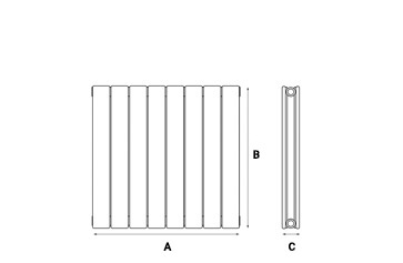 Horizontal Flat Double Radiator Anthracite 600Mm 604Mm Measurements