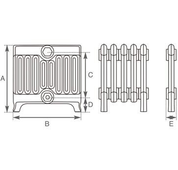 victorian 9 column radiator measurements