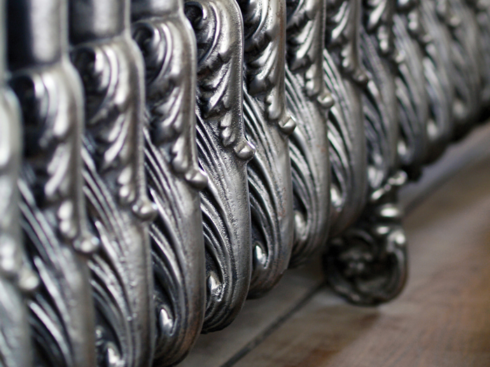 Chelsea hand burnished cast iron radiator detail