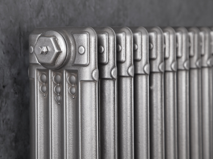 Deco cast iron radiator in hand burnished finish