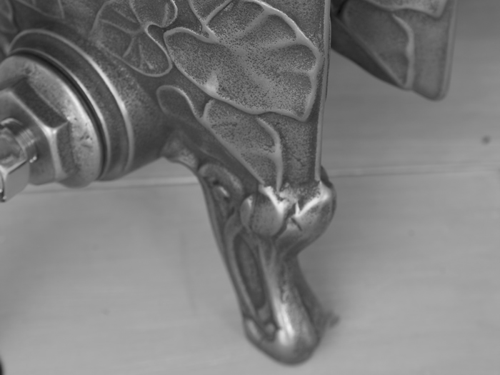Hand burnished Dragonfly cast iron radiator leg