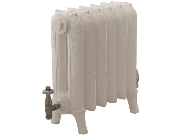 Ribbon 2 column cast iron radiator in Parchment White