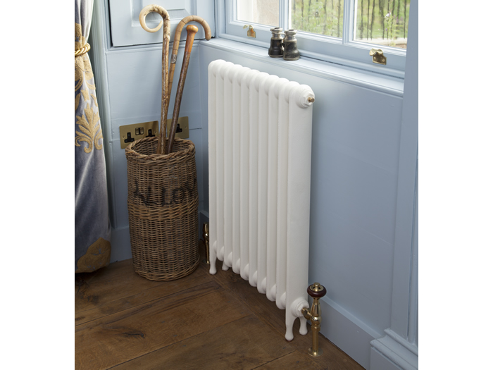 Narrow Eton Cast Iron Radiator Painted In Parchment White