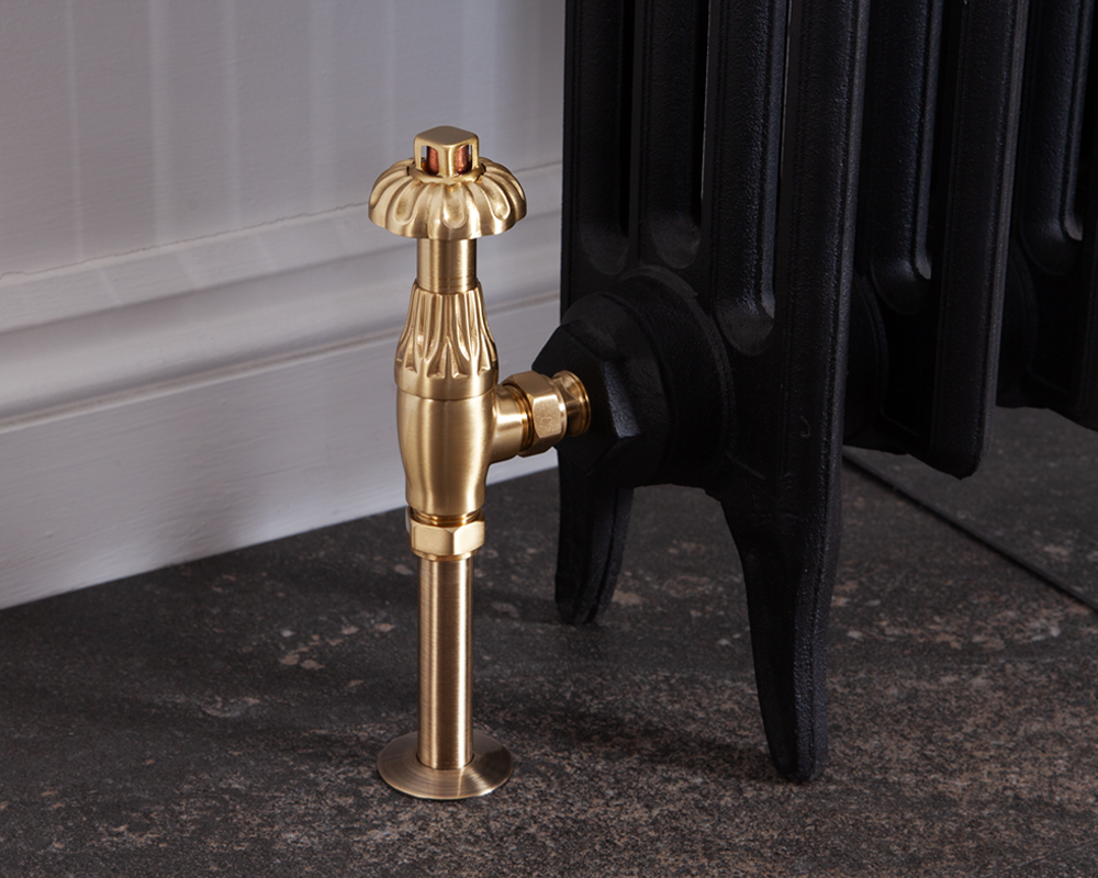 Crocus Thermostatic Valve Brushed Brass Lacquered Fitted