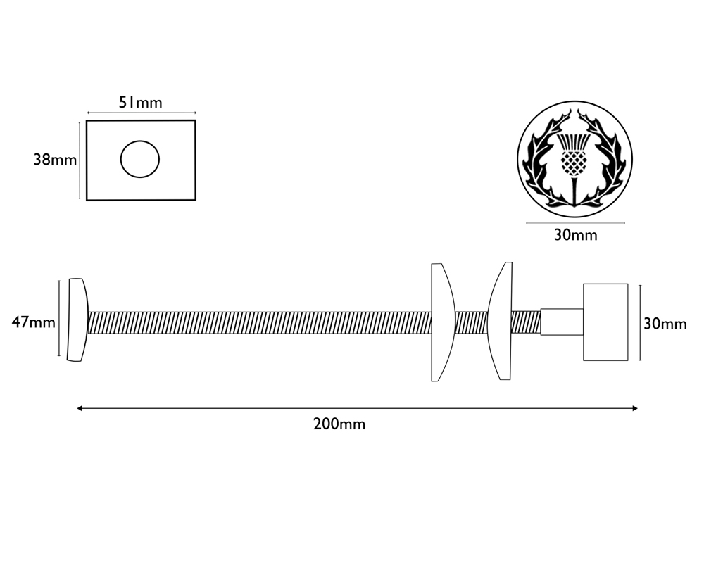 Thistle Wall Stay 200Mm Measurements