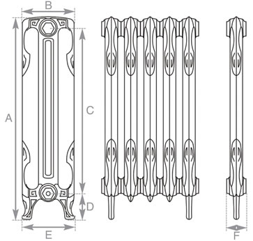 Liberty 2 Column Line Drawing