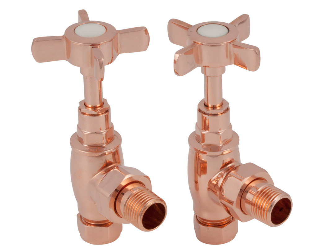 manual towel rail valve in copper