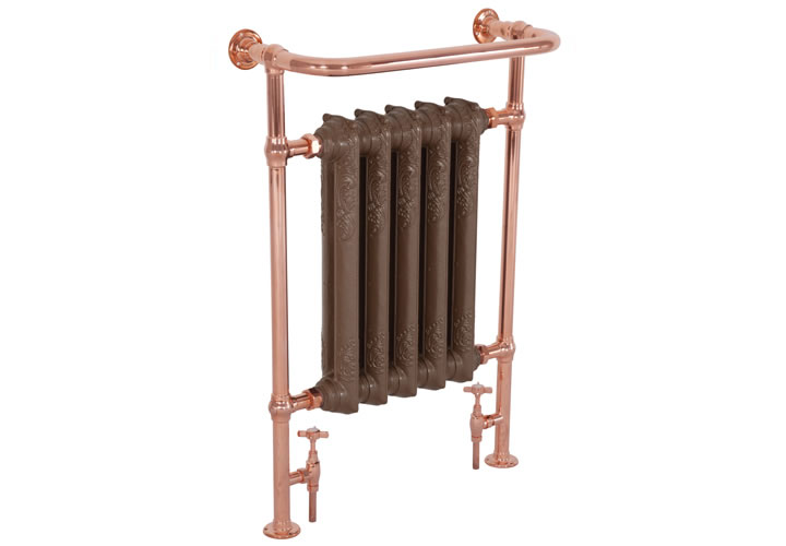 wilsford copper towel radiator with integral cast iron sections