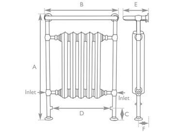 wilsford towel radiator measurements