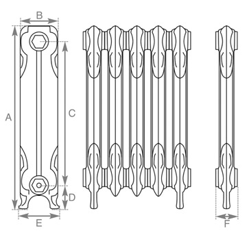 Liberty 1 Column Line Drawing