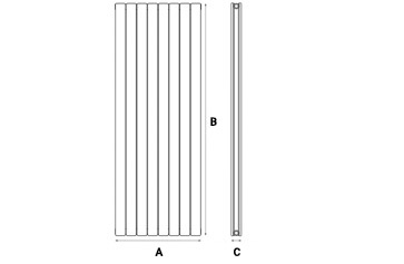 Vertical Flat Double Radiator 1800X604 Anthracite Dimensions