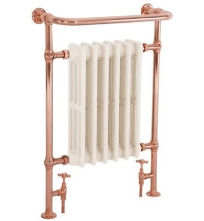 Broughton copper towel rail with integral radiator sections