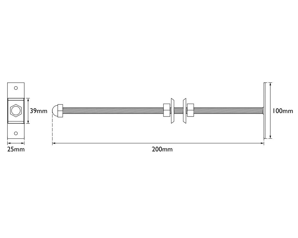 Stainless Steel Wall Stay Measurements
