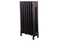 scroll 2 column radiator 845mm 7 sections satin black range