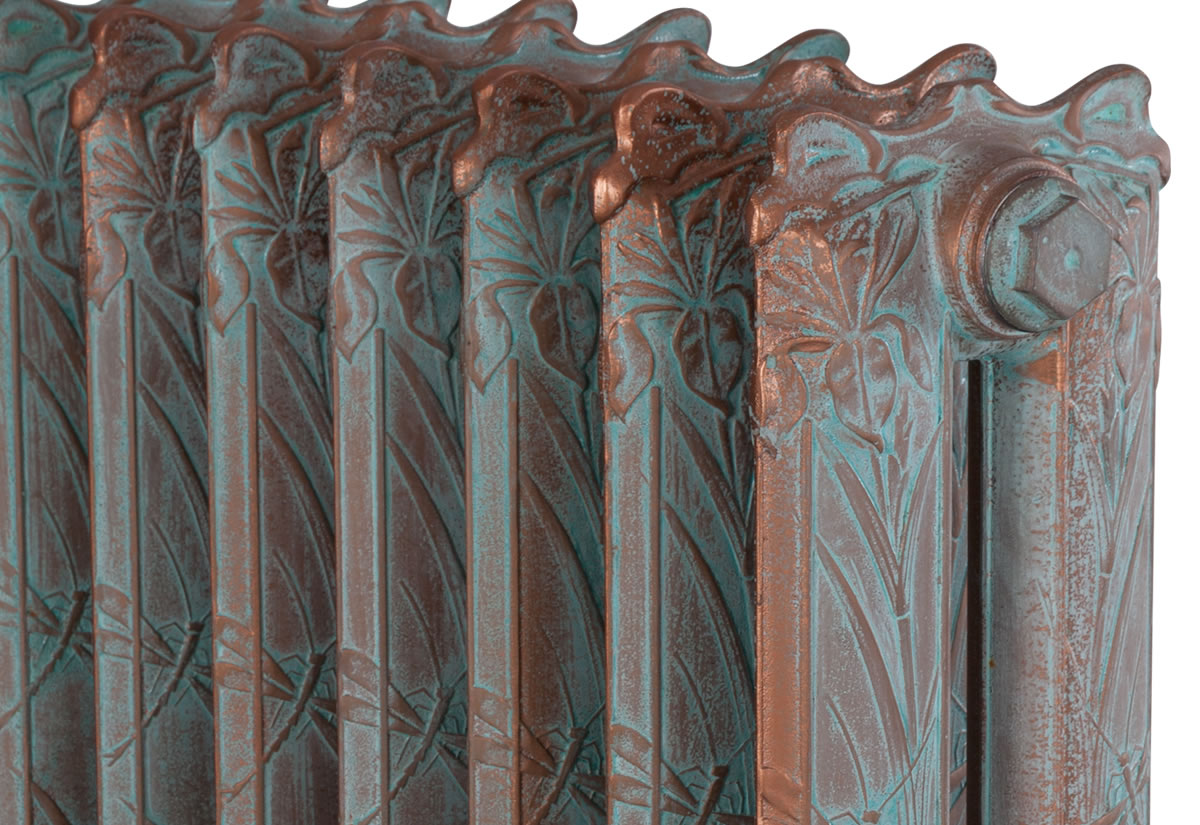 Dragonfly 7 Section Radiator Vintage Copper Detail