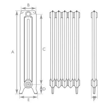 Rococo 2 Column Line Drawing
