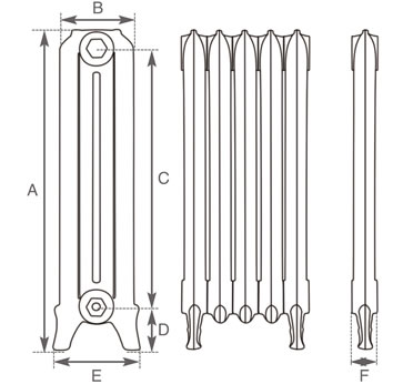 Ribbon 2 Column Line Drawing