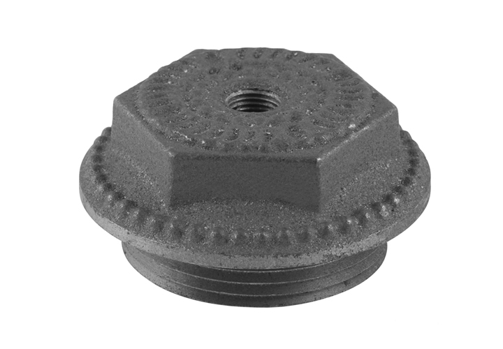 Decorative 1.5" End Cap With Bleed Inlet Left Hand Thread
