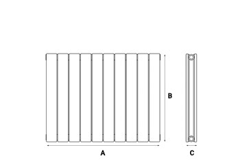 Horizontal Flat Double Radiator Anthracite 600Mm 756Mm Measurements