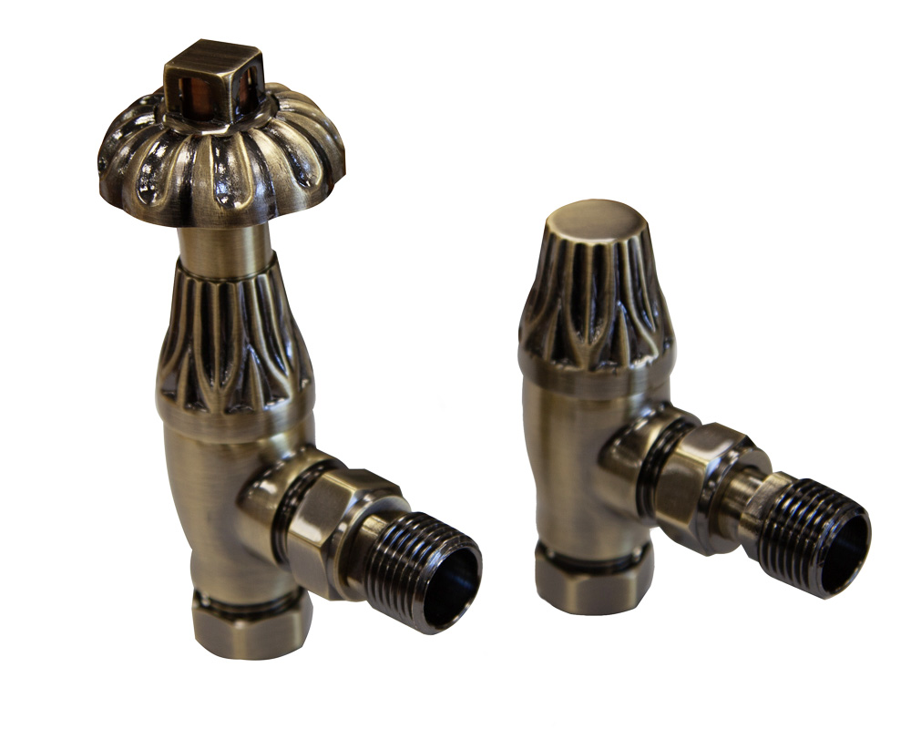Crocus Thermostatic Valve Antique Brass Lacquered
