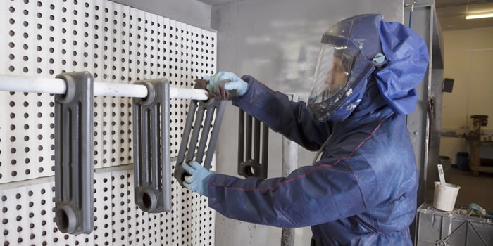 Spraying Cast Iron Radiator Sections1