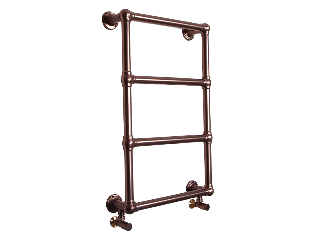 Bassingham Brushed Bronze Towel Rail Angled