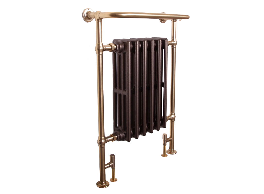 Broughton Brushed Brass Towel Rail Angled