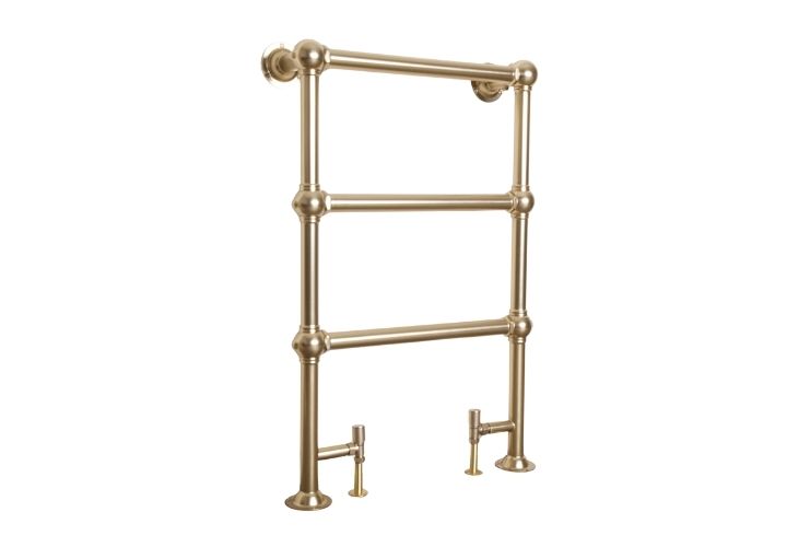 Colossus Brushed Brass Towel Rail - 1000mm x 650mm