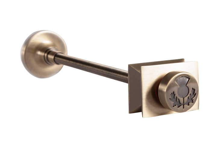 Thistle Antique Brass Lacquered Wall Stay - 200mm