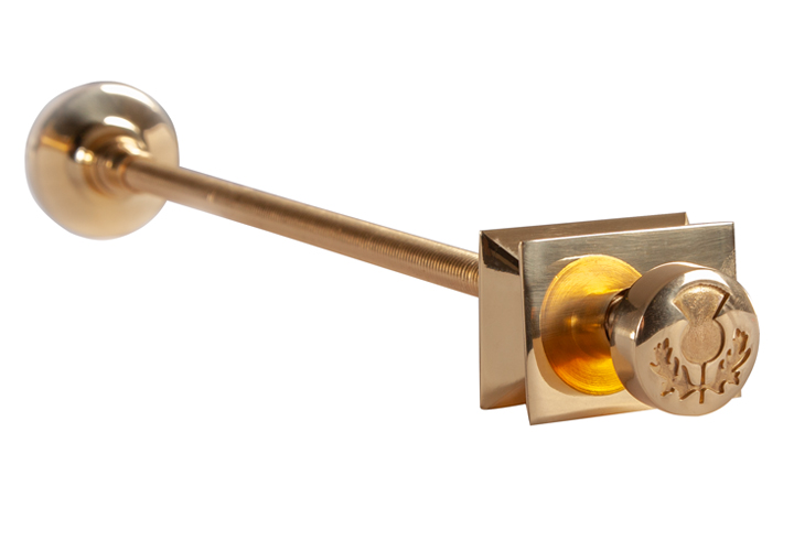 Thistle Lacquered Polished Brass Wall Stay - 300mm
