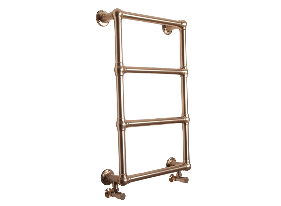 Bassingham Brushed Brass Towel Rail Angled