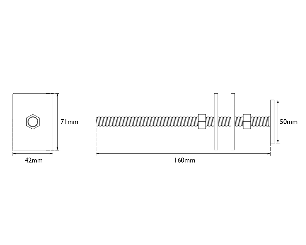 Chrome Square Plate Wall Stay Measurements