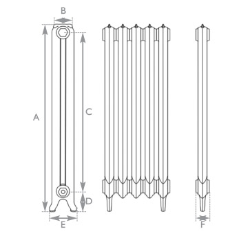 Rococo 1 Column Line Drawing