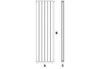 Vertical Flat Double Radiator 1800X452 Anthracite Measurements